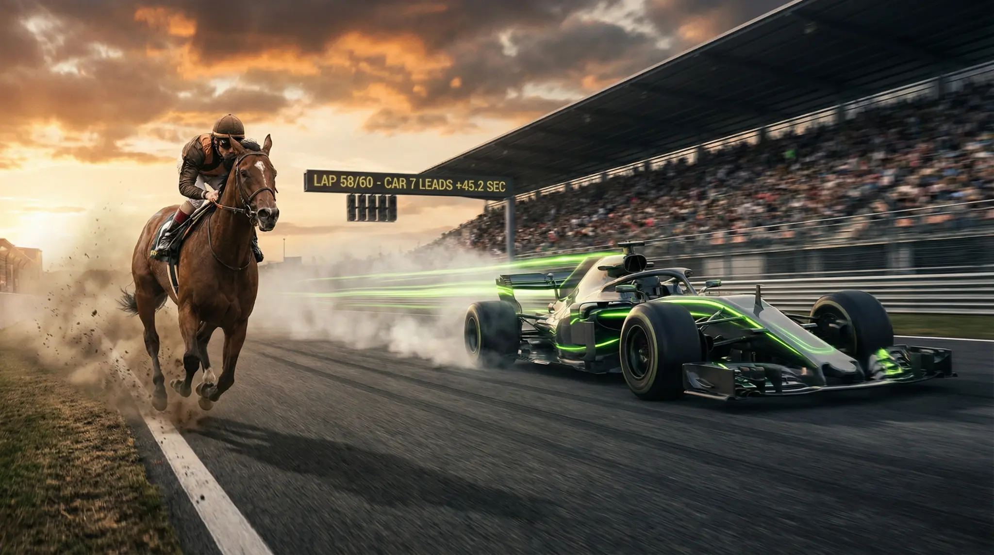 Like trying to beat a Formula 1 car on a horse